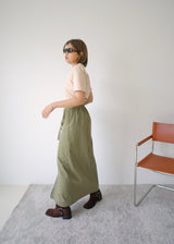 zip up pocket long skirt