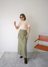 zip up pocket long skirt