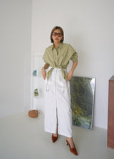 zip up pocket long skirt