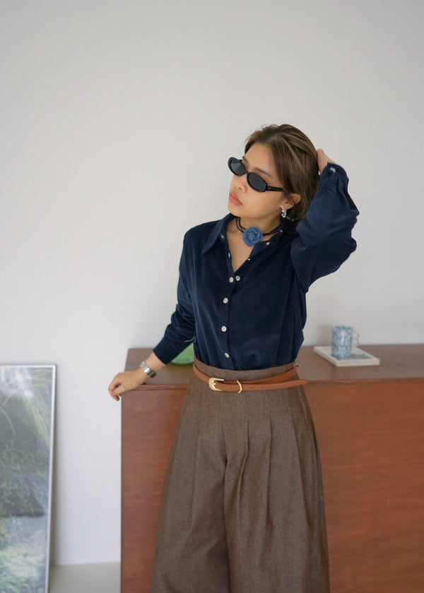 corduroy slim shirt