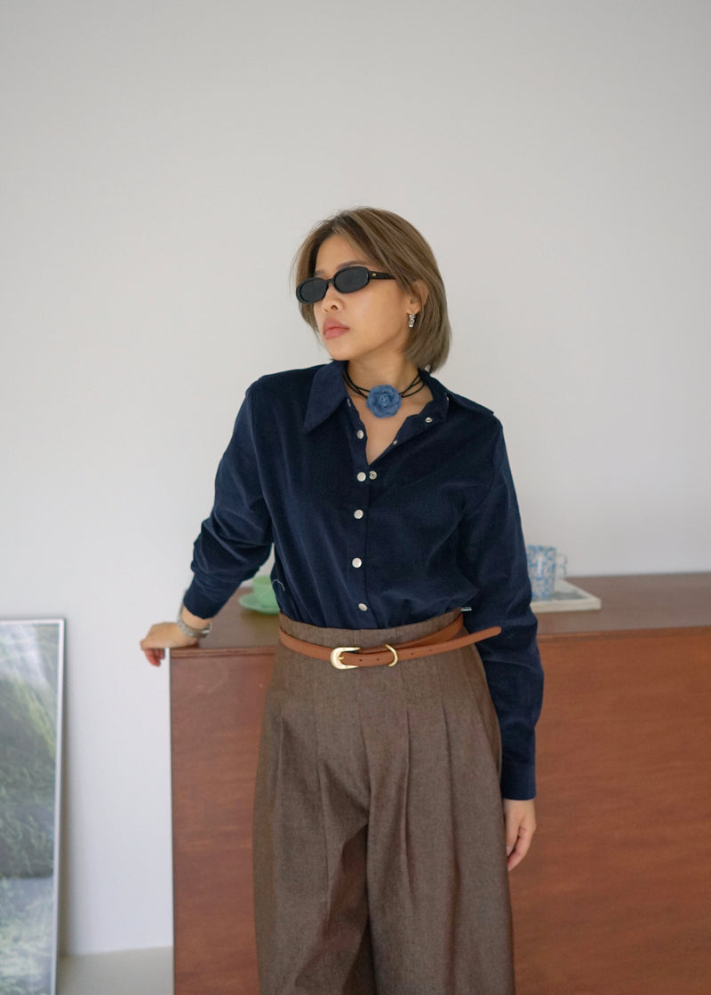 corduroy slim shirt