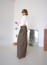 pleated wide leg trousers