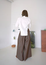 pleated wide leg trousers
