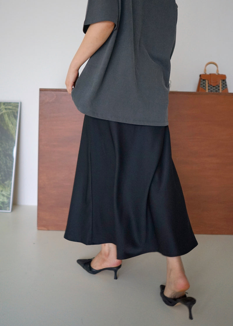 shasha satin maxi skirt