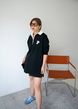 contrast collar initial polo top