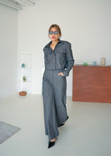 stripe high-rise side pocket trousers