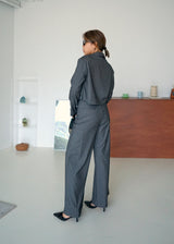 stripe high-rise side pocket trousers