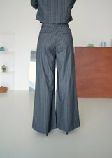 stripe high-rise side pocket trousers