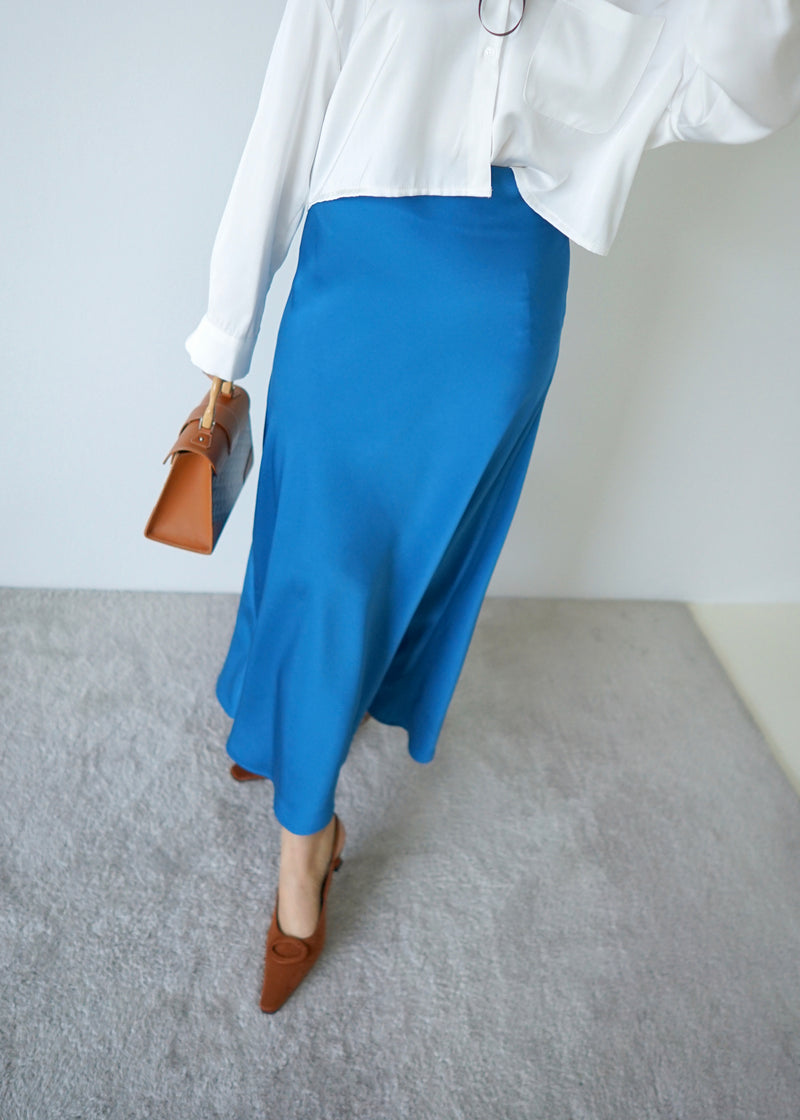 shasha satin maxi skirt